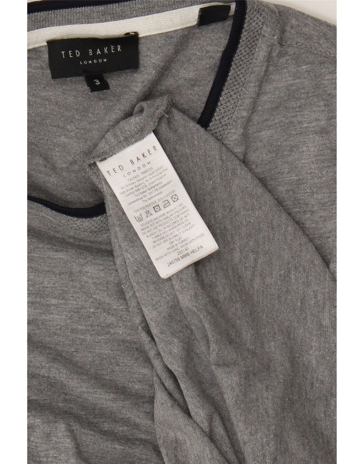 Ανδρικό T-Shirt Ted Baker Top Size 3 Medium Grey Polyester