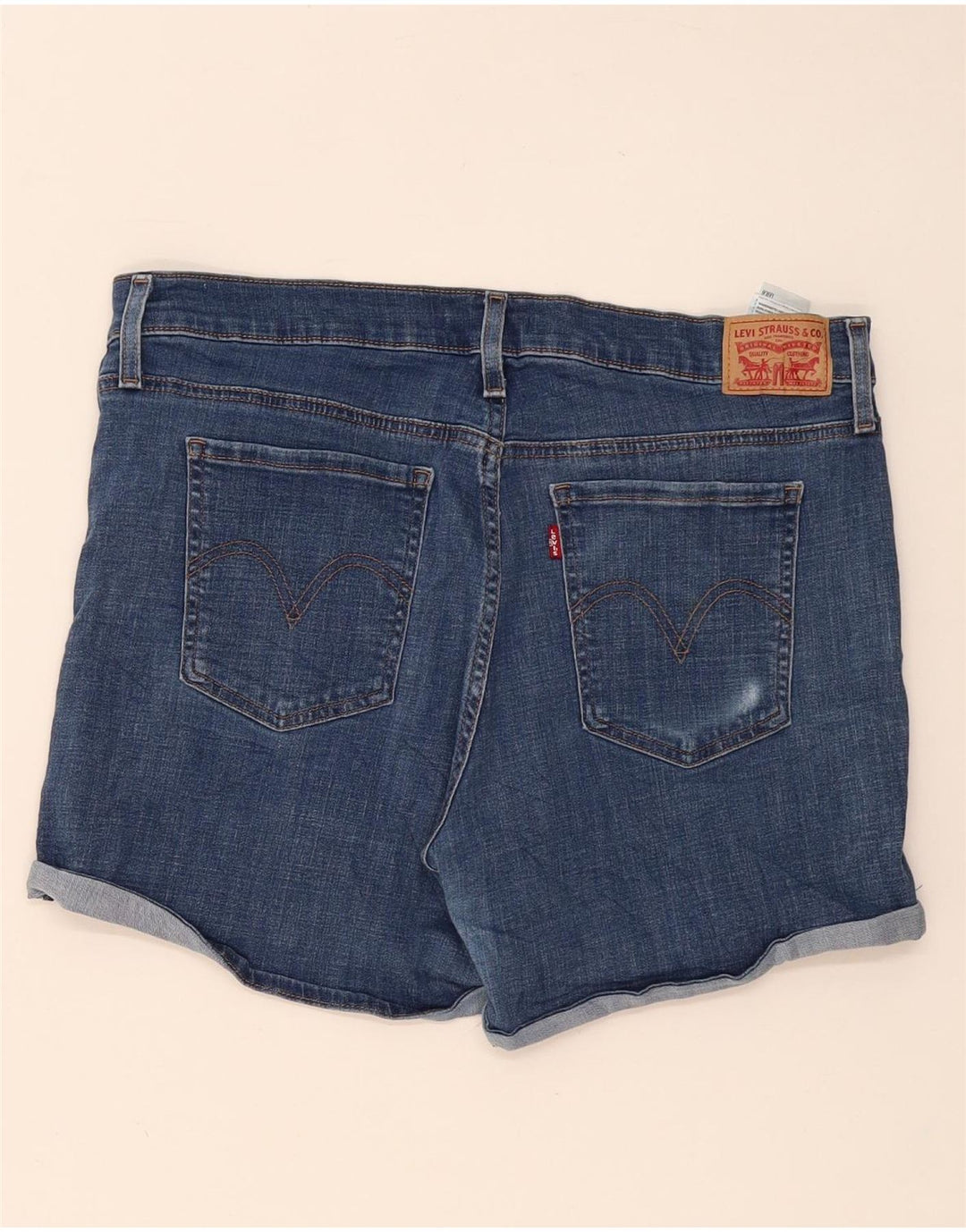Γυναικείο τζιν σορτς Levi's Distressed W32 μεγάλο μπλε βαμβακερό