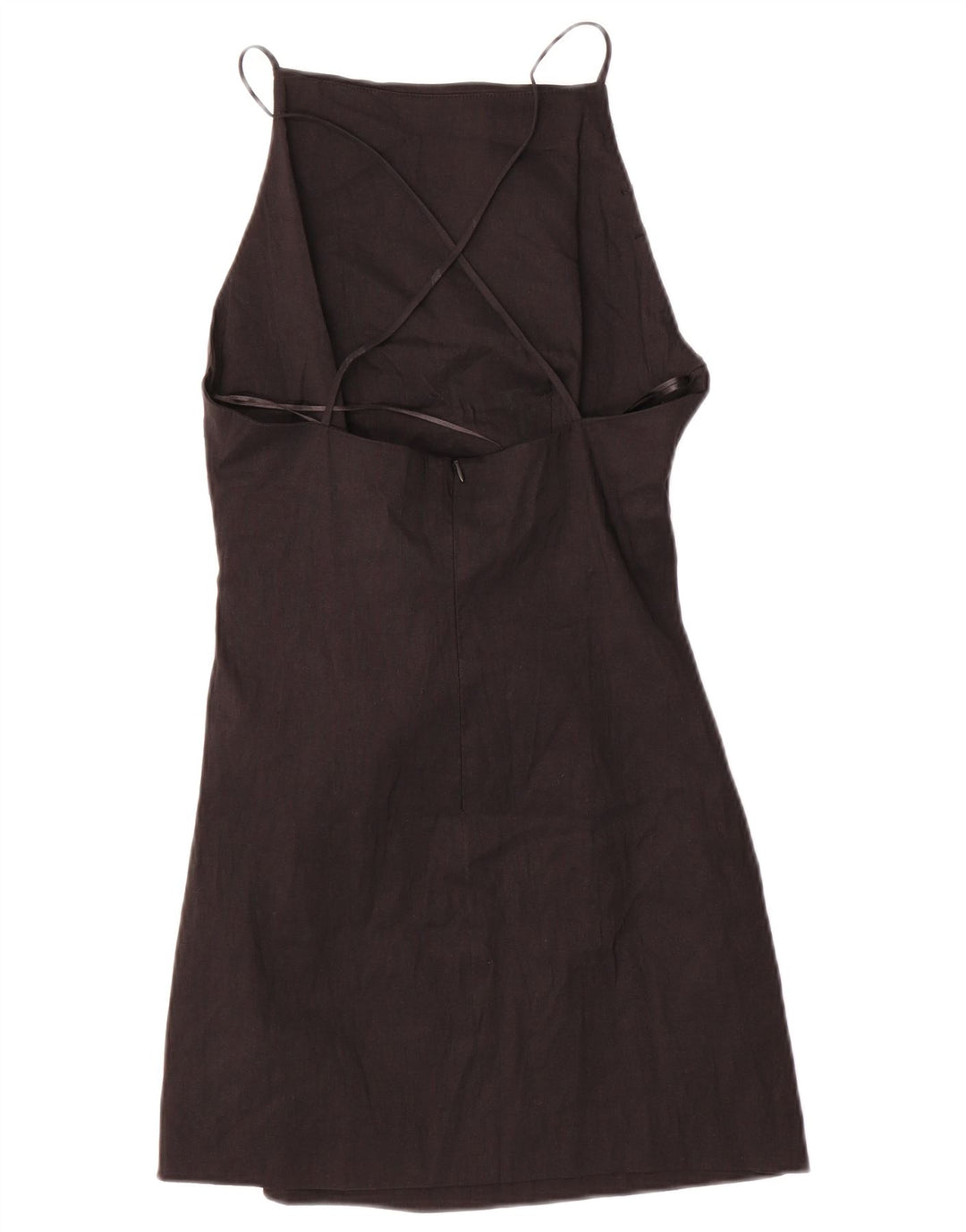Zara Γυναικείο Slip Dress UK 12 Medium Μαύρο Λινό