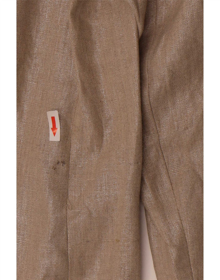 Zara Γυναικείο Open Blazer Jacket UK 14 Medium Beige Λινό