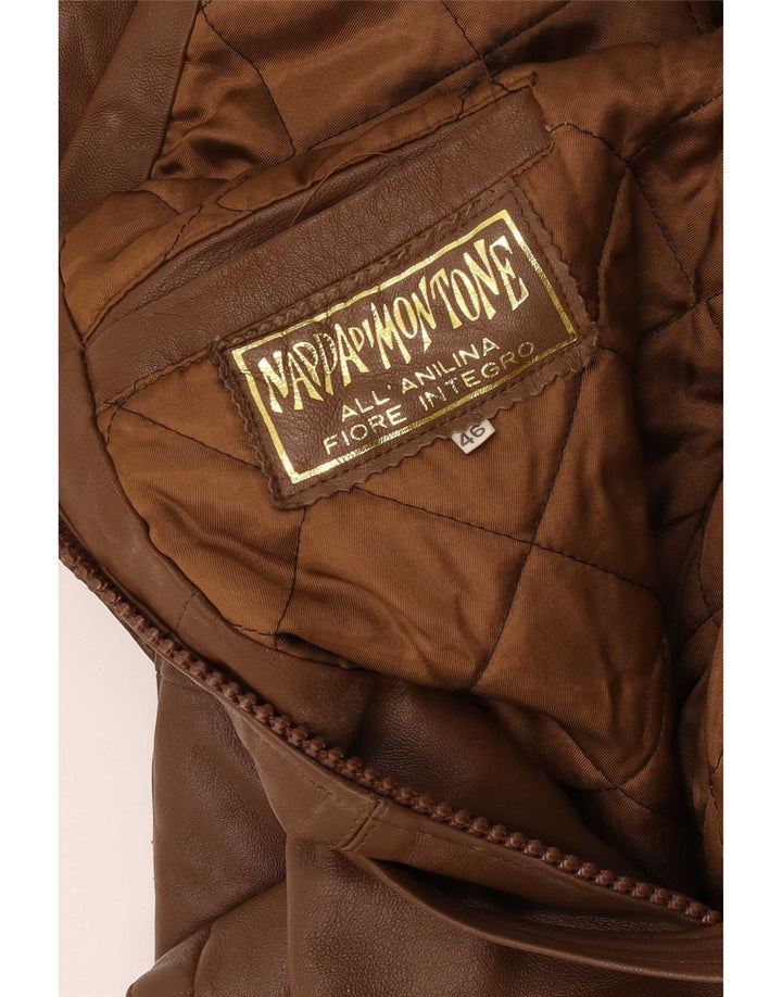 Vintage Ανδρικό Δερμάτινο Μπουφάν IT 46 Small Brown