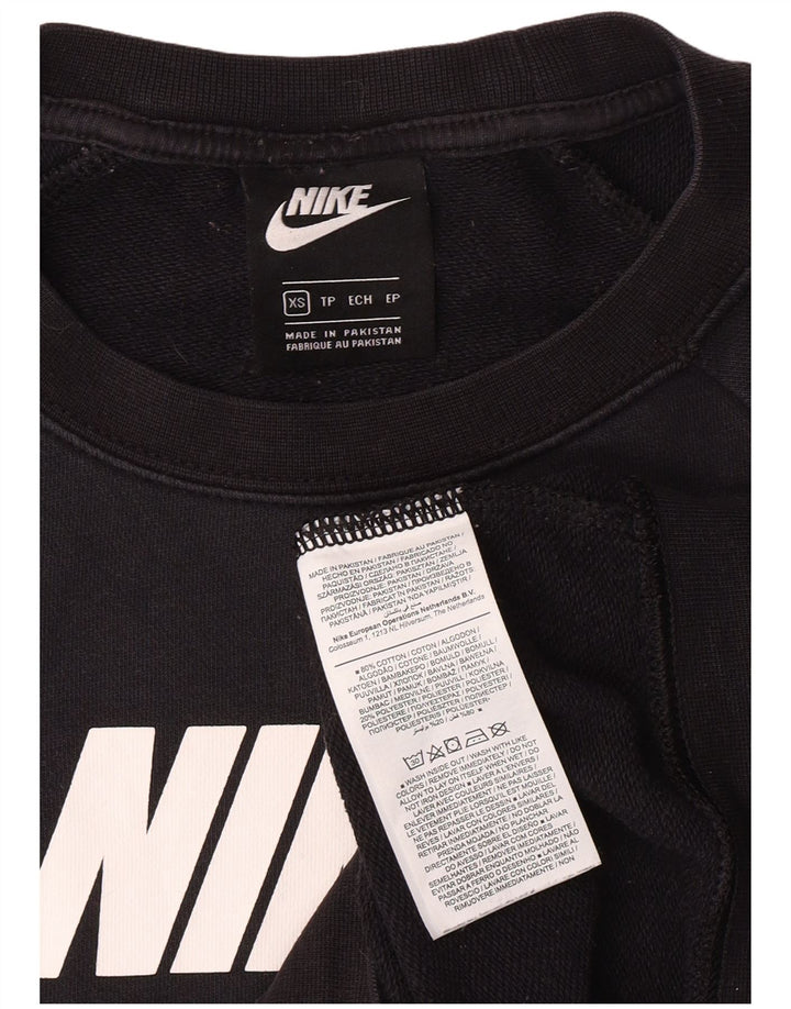 Nike Mens Graphic Sweatshirt Jumper XS Black Cotton