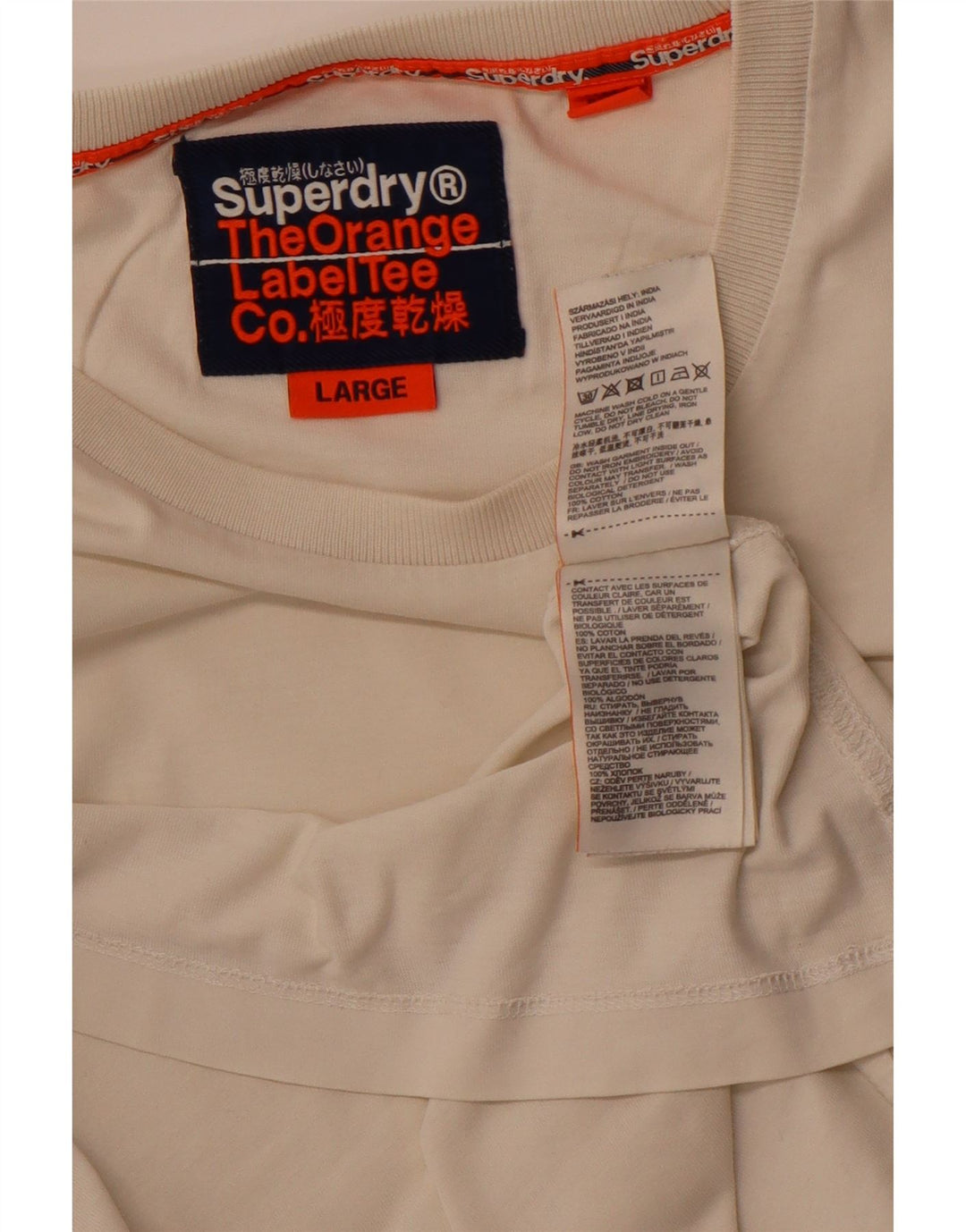 Ανδρικό T-Shirt SUPERDRY Top μεγάλο λευκό βαμβακερό