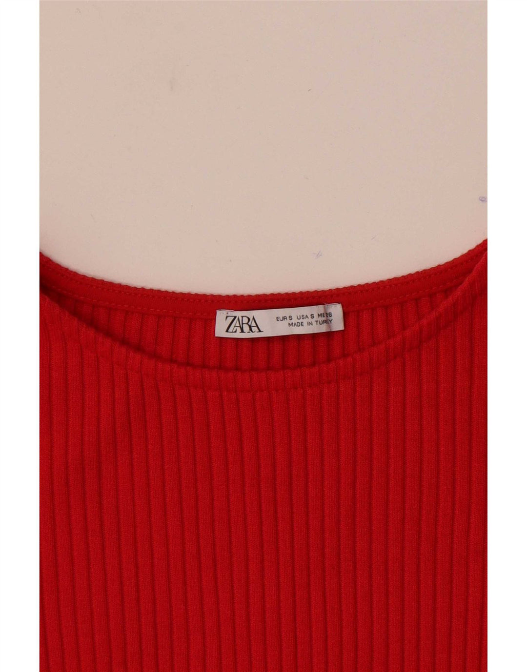 Zara Γυναικείο T-Shirt Top UK 8 Small Red