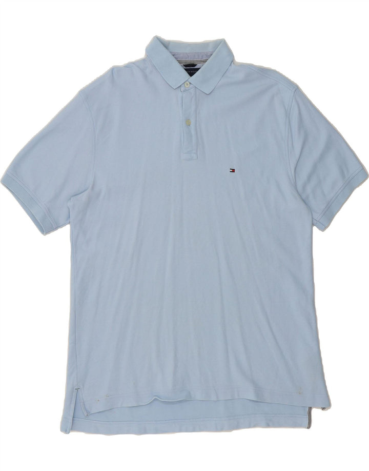 TOMMY HILFIGER Mens Polo Shirt Large Blue Cotton Vintage Tommy Hilfiger and Second-Hand Tommy Hilfiger from Messina Hembry 
