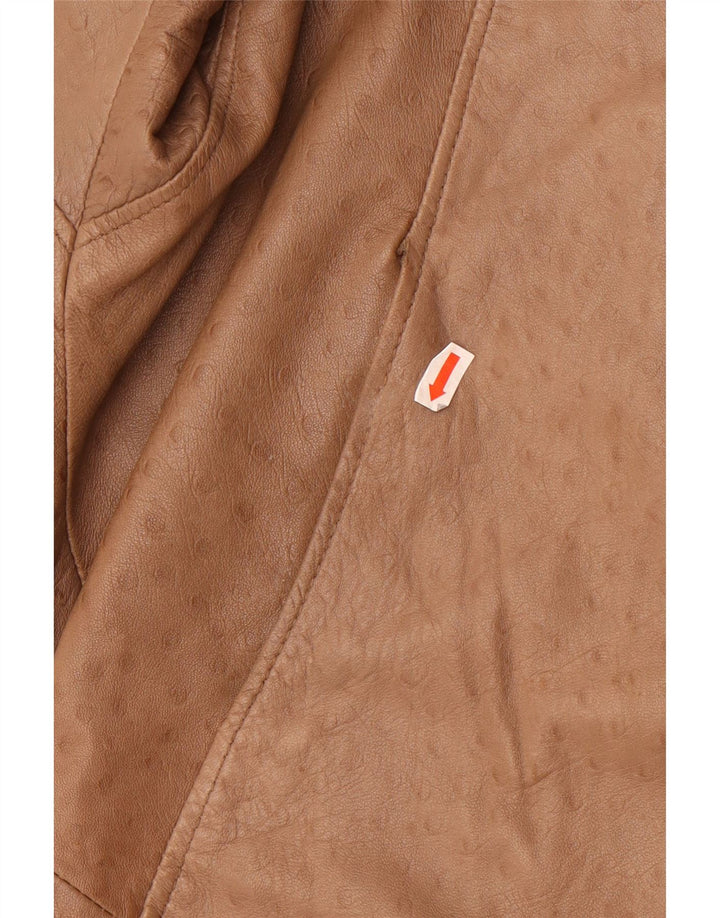 Vintage Γυναικείο Oversized Δερμάτινο Παλτό EU 40 Medium Beige Leather