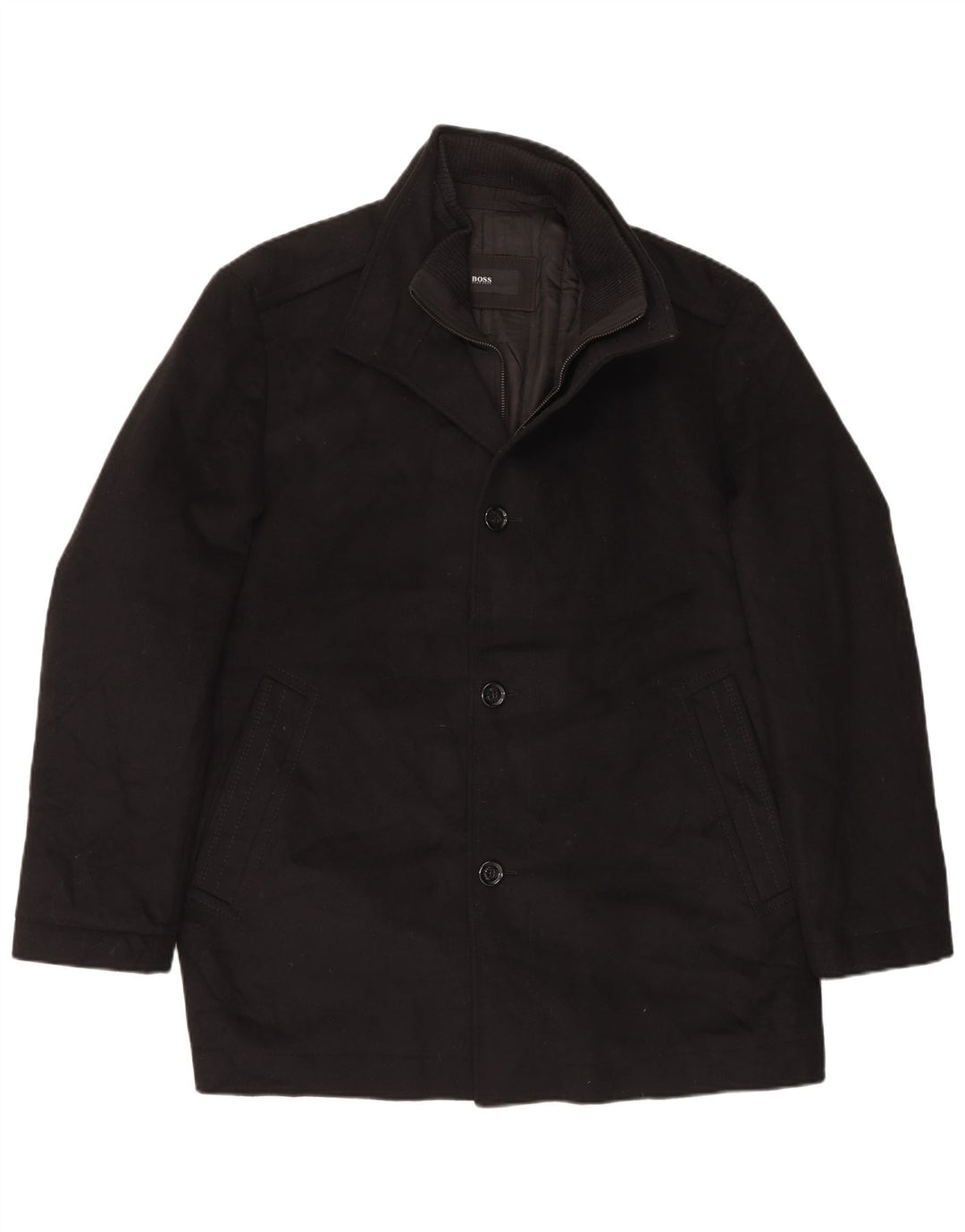 Ανδρικό πανωφόρι Hugo Boss EU 56 3XL Μαύρο Μάλλινο