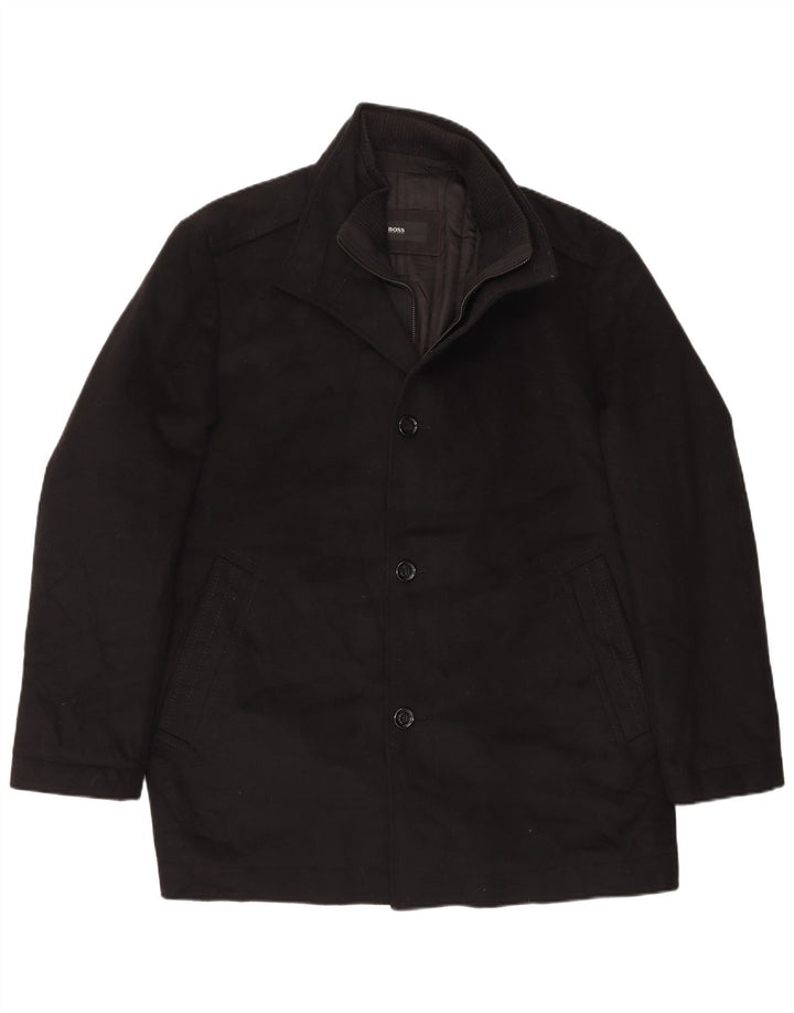 Ανδρικό πανωφόρι Hugo Boss EU 56 3XL Μαύρο Μάλλινο