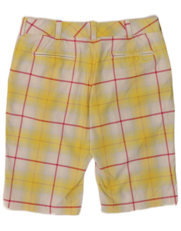 Nike γυναικείο σορτς chino γκολφ Dri Fit UK 12 Medium W32, κίτρινο καρό