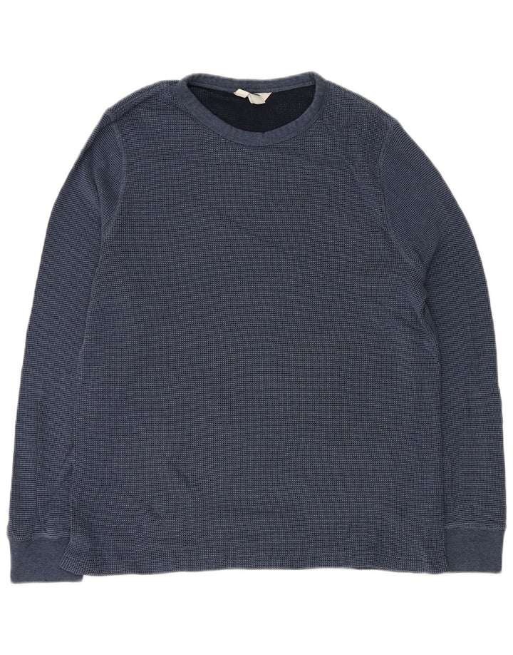 MARKS & SPENCER Ανδρικό μπλουζάκι Loose Fit Μακρυμάνικο μεσαίο μπλε βαμβακερό