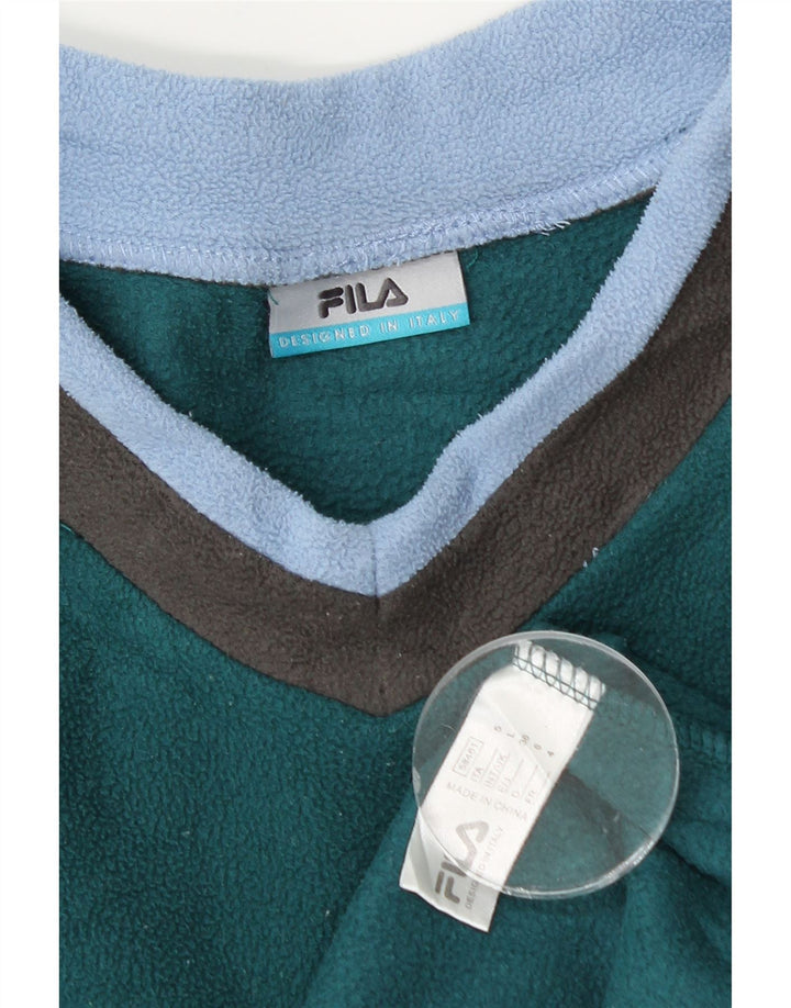 FILA Ανδρικό Fleece Jumper Μεγάλο Πράσινο Colourblock Πολυεστέρας
