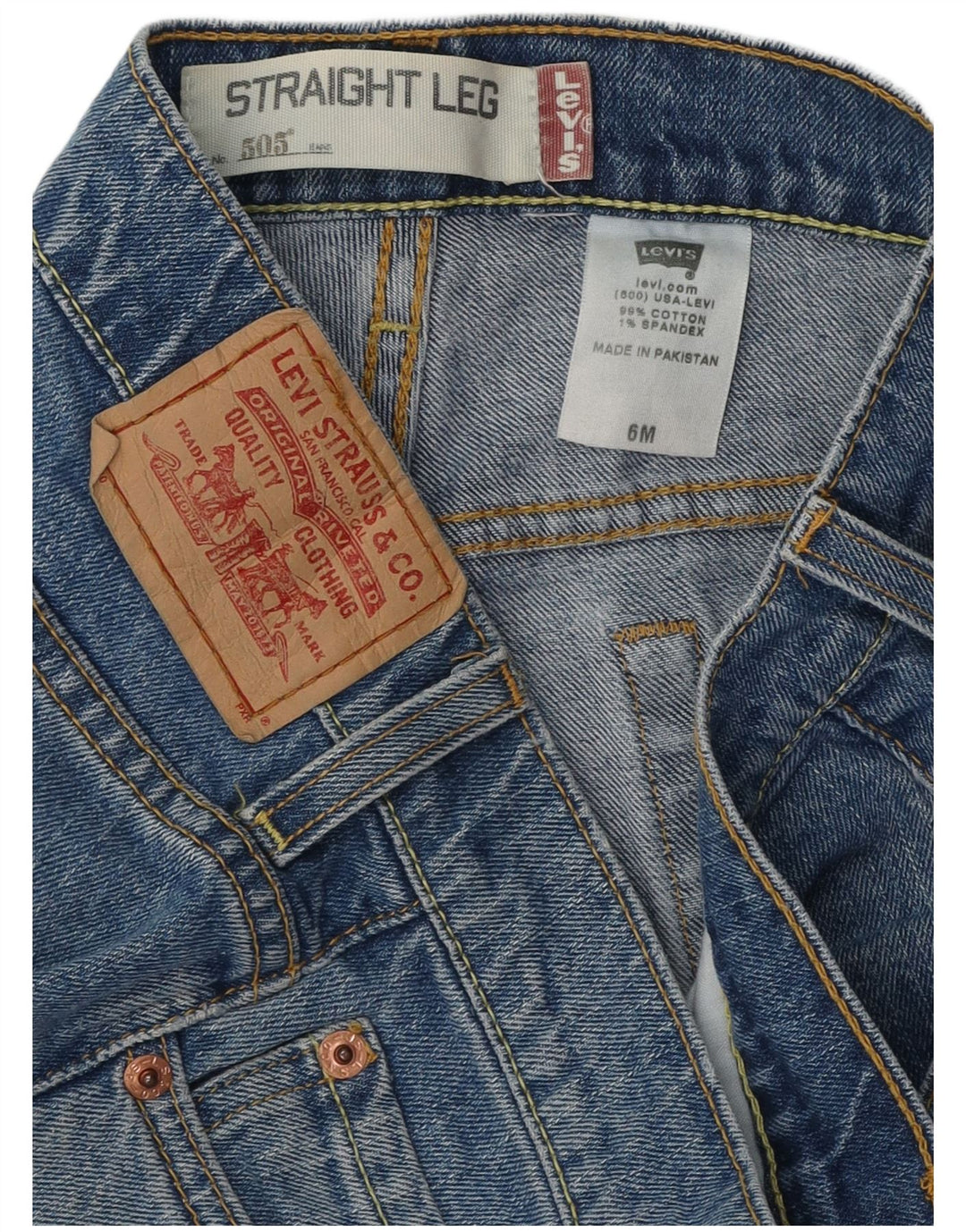 LEVI'S Γυναικείο τζιν 505 ίσιο US 6 Medium W30 L31 Μπλε βαμβακερό