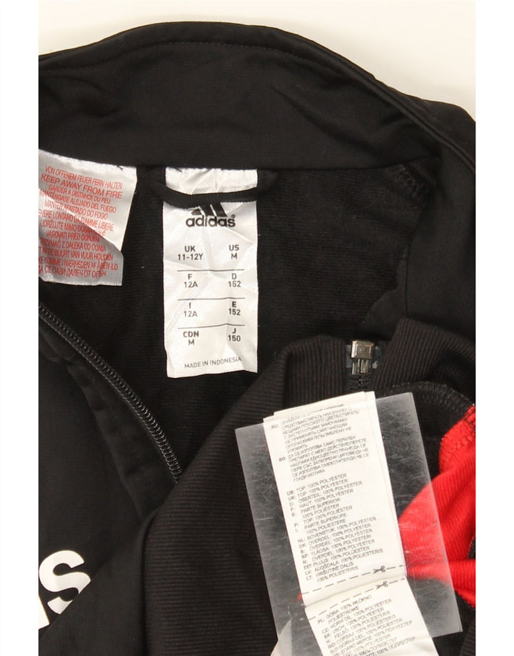 Adidas Boys Graphic αθλητική φόρμα τοπ μπουφάν 11-12 ετών Μαύρο Colourblock