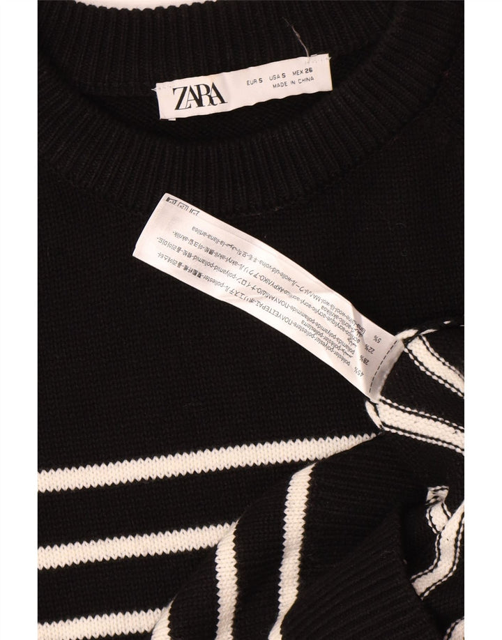 Zara Γυναικείο Jumper Φόρεμα UK 10 Small Black Ride Polyester