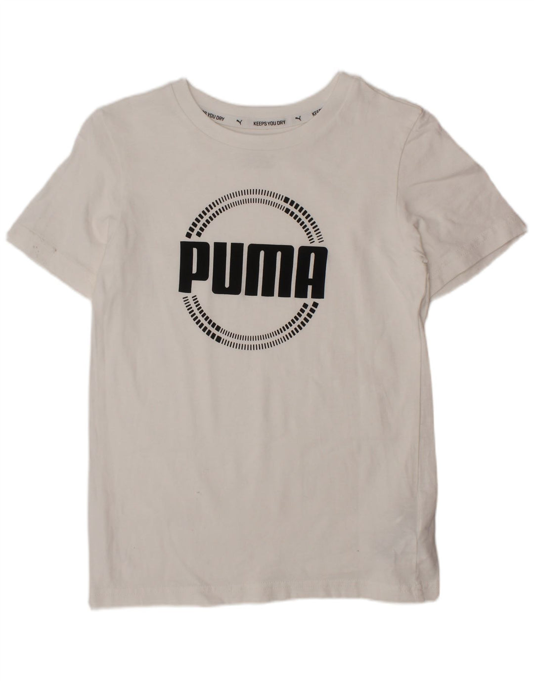 Γραφικό T-Shirt PUMA Boys Top 9-10 ετών Λευκό βαμβακερό