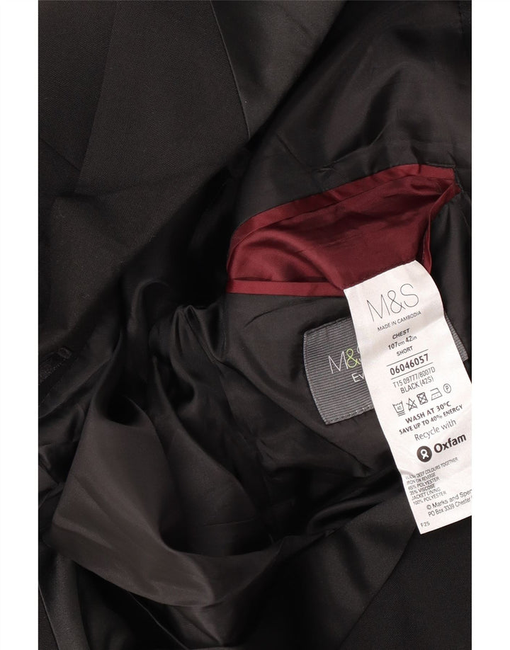 Marks & Spencer Ανδρικό κοντό σακάκι 2 κουμπιών UK 42 XL μαύρο πολυεστέρα