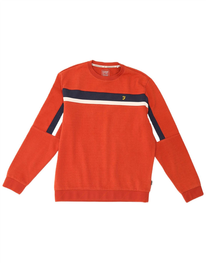 Farah Ανδρικό φούτερ Jumper Μεσαίο πορτοκαλί χρώμα, βαμβακερό