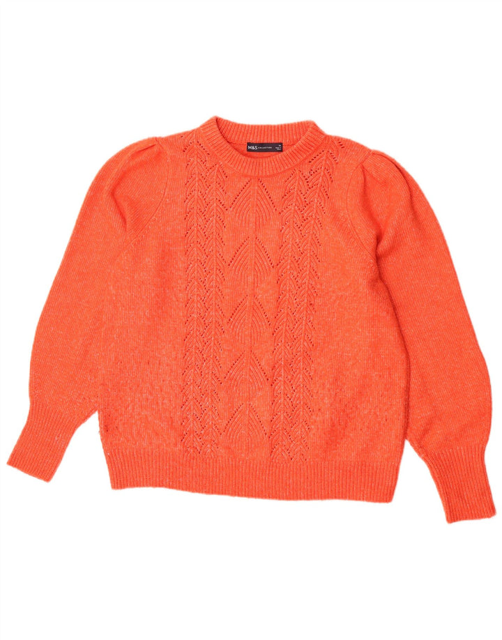 Marks & Spencer Γυναικείο πουλόβερ με λαιμόκοψη UK 16 Large Orange
