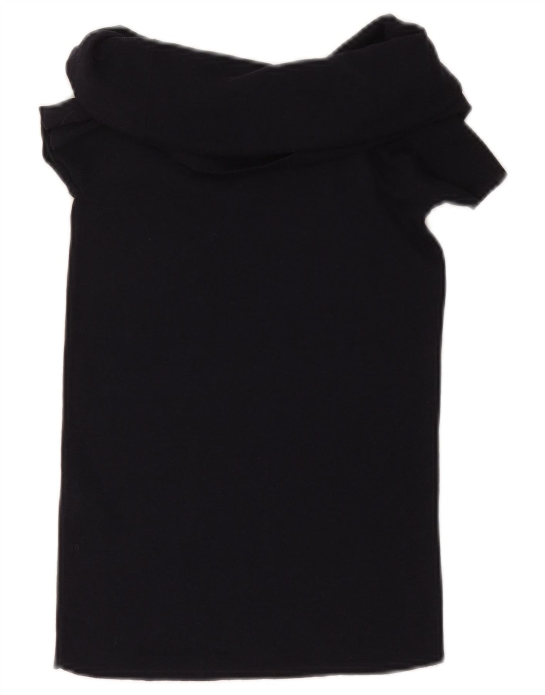 ZARA Γυναικεία Crop Μπλούζα Τοπ UK 12 Medium Black Viscose