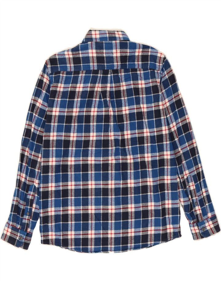 EDDIE BAUER Mens Relaxed Fit Flannel Shirt Small Blue Check Cotton Vintage Eddie Bauer and Second-Hand Eddie Bauer from Messina Hembry 