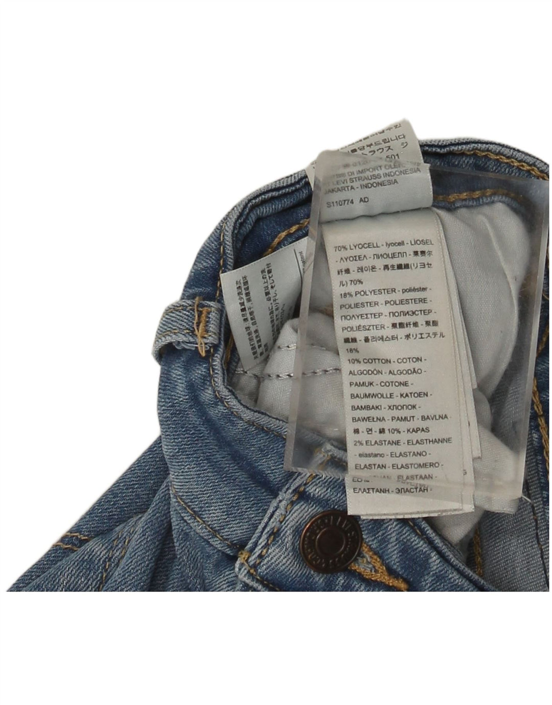 Levi's Womens 711 Skinny Jeans W30 L30 Blue Lyocell