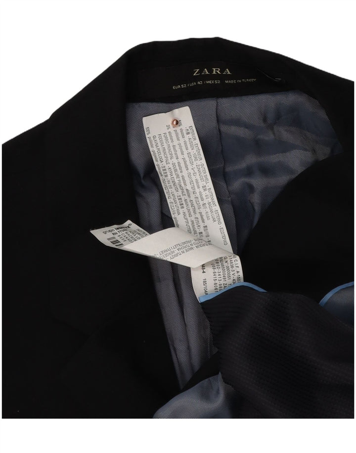 Zara Ανδρικό τζάκετ μπλέιζερ με 2 κουμπιά EU 52 Μεγάλη μαύρη βισκόζη