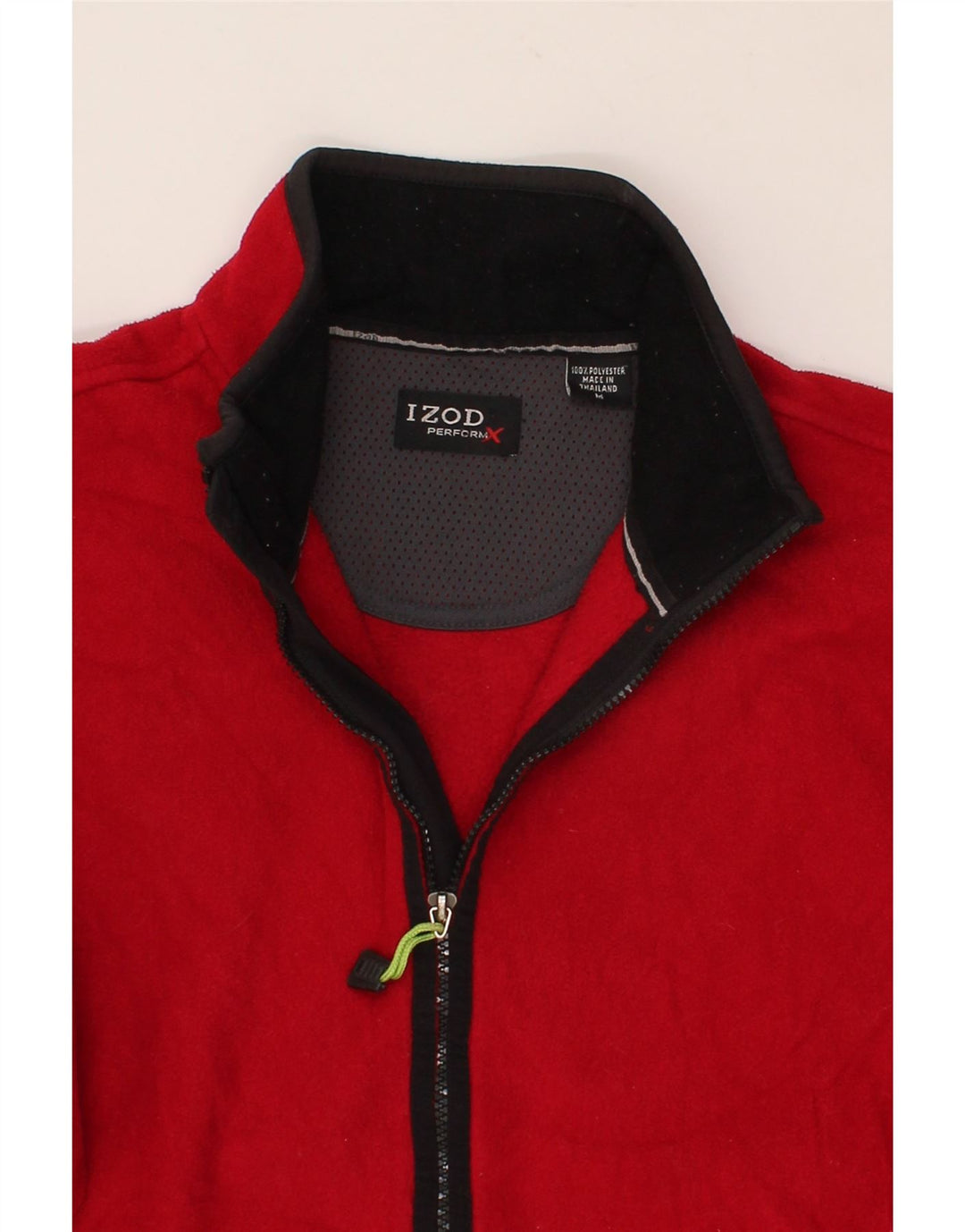 IZOD Mens Fleece Jacket UK 38 Medium Red Colourblock Vintage Izod and Second-Hand Izod from Messina Hembry 