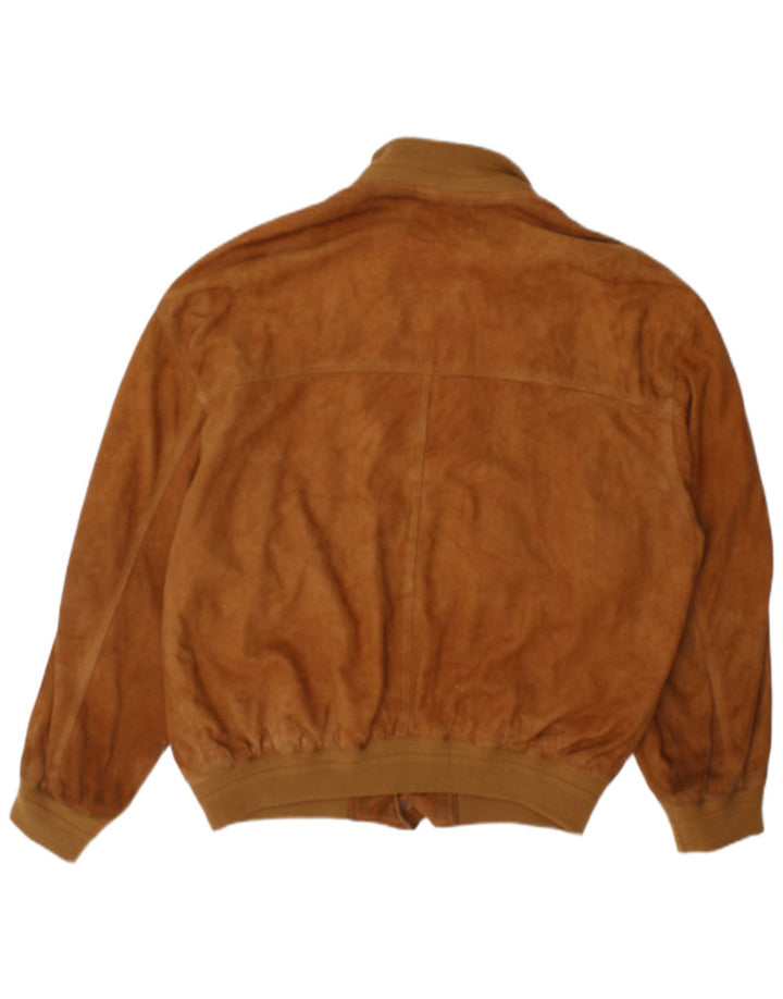 Vintage Ανδρικό Suede Bomber Jacket UK 42 XL Brown