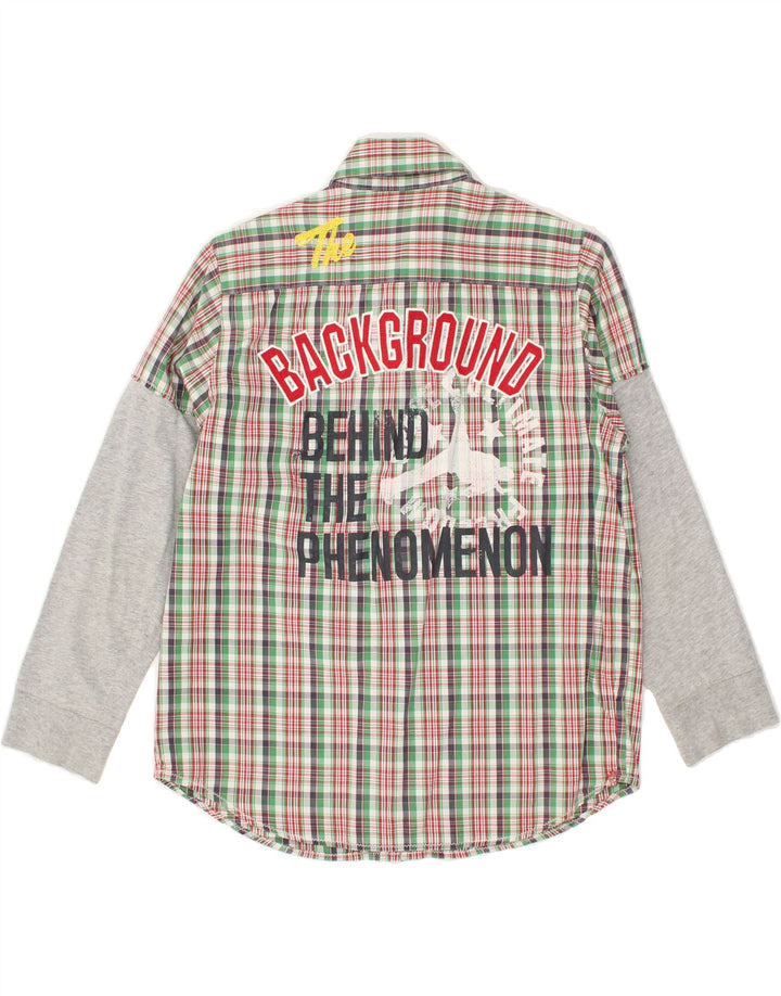 BENETTON Boys Graphic Shirt 9-10 Years Multicoloured Check | Vintage Benetton | Thrift | Second-Hand Benetton | Used Clothing | Messina Hembry 