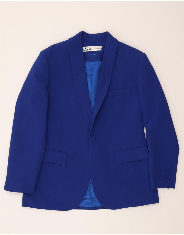 Zara Ανδρικό σακάκι 1 κουμπιού blazer UK 40 μεγάλο μπλε βισκόζη