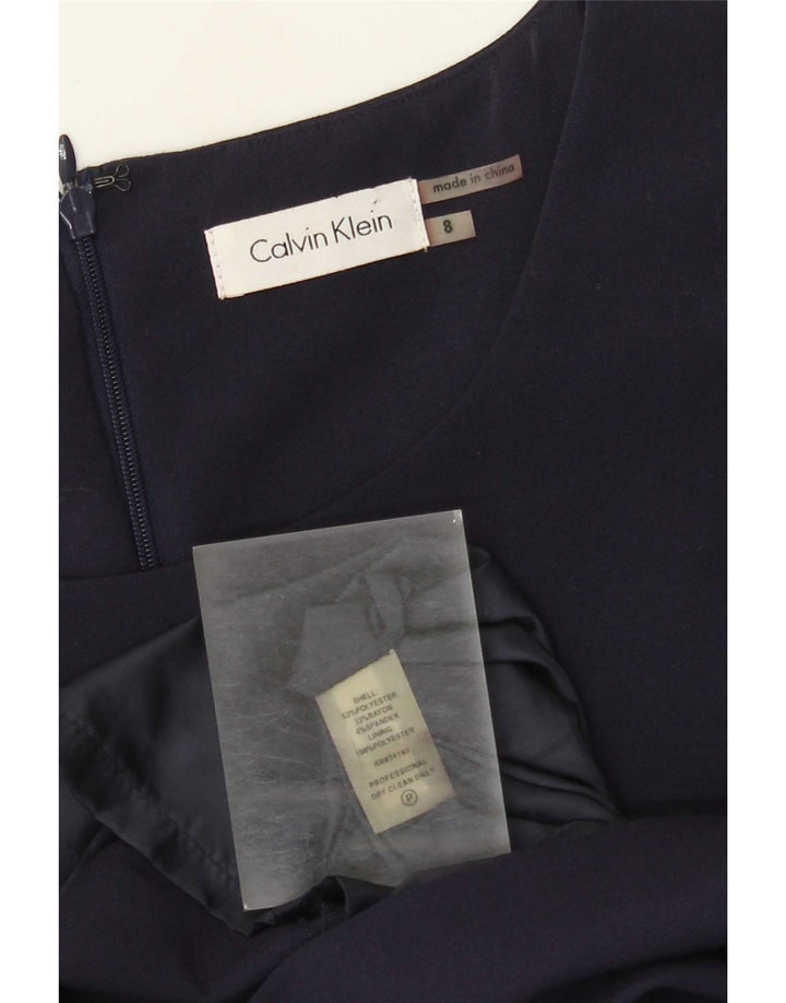 Γυναικείο αμάνικο φόρεμα Calvin Klein US 8 Medium Navy Blue Polyester