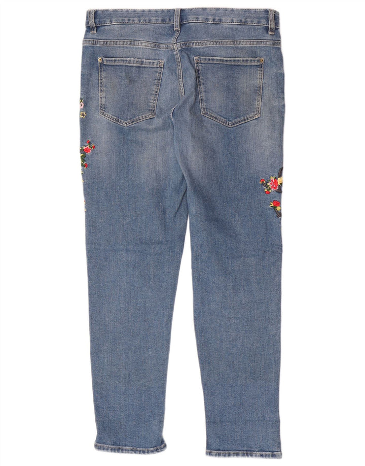 Marks & Spencer Γυναικεία Slim Jeans UK 12 Medium W32 L28 Blue Floral