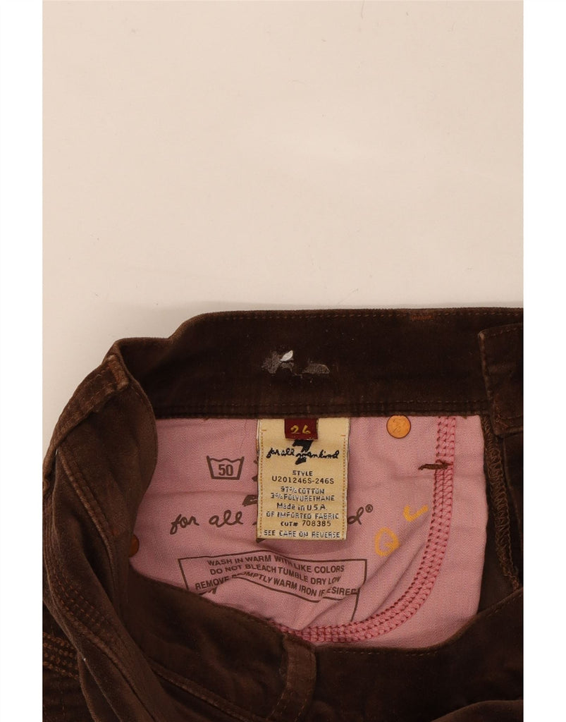 7 FOR ALL MANKIND Womens Straight Casual Trousers W26 L29 Brown Cotton Vintage 7 For All Mankind and Second-Hand 7 For All Mankind from Messina Hembry 