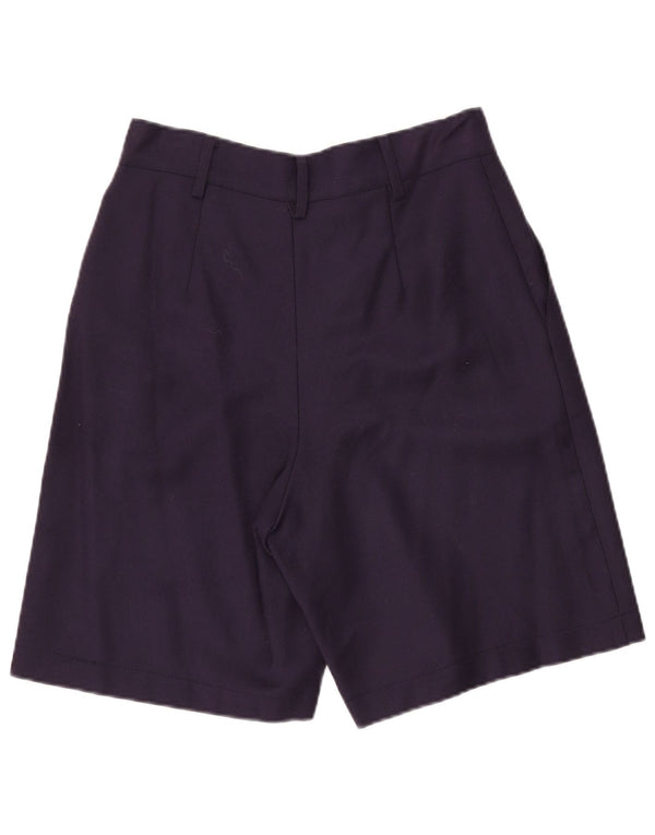 Vintage γυναικείο ψηλόμεσο σορτς IT 46 Large W28 Navy Blue Wool