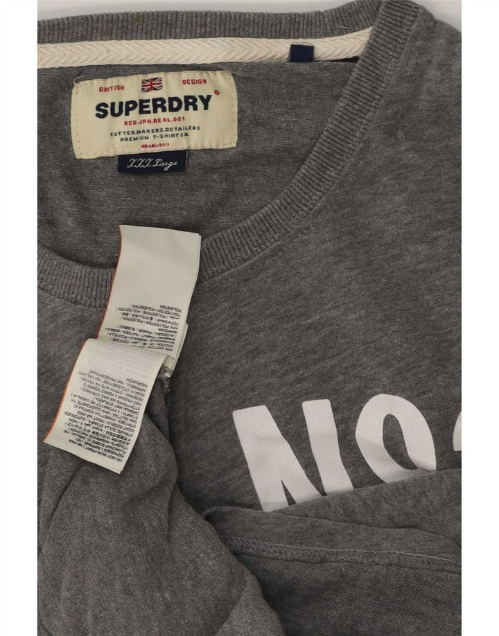 Superdry Ανδρικό γραφικό τοπ μακρυμάνικο 3XL γκρι βαμβακερό