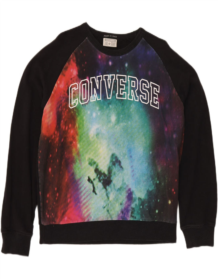 Ανδρικό γραφικό φούτερ CONVERSE Jumper XL Black Tie Dye Cotton