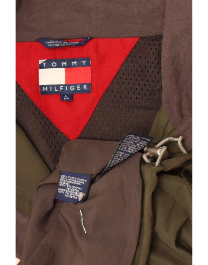 Tommy Hilfiger Mens Utility Jacket UK 40 Large Khaki Colorblock Polyester