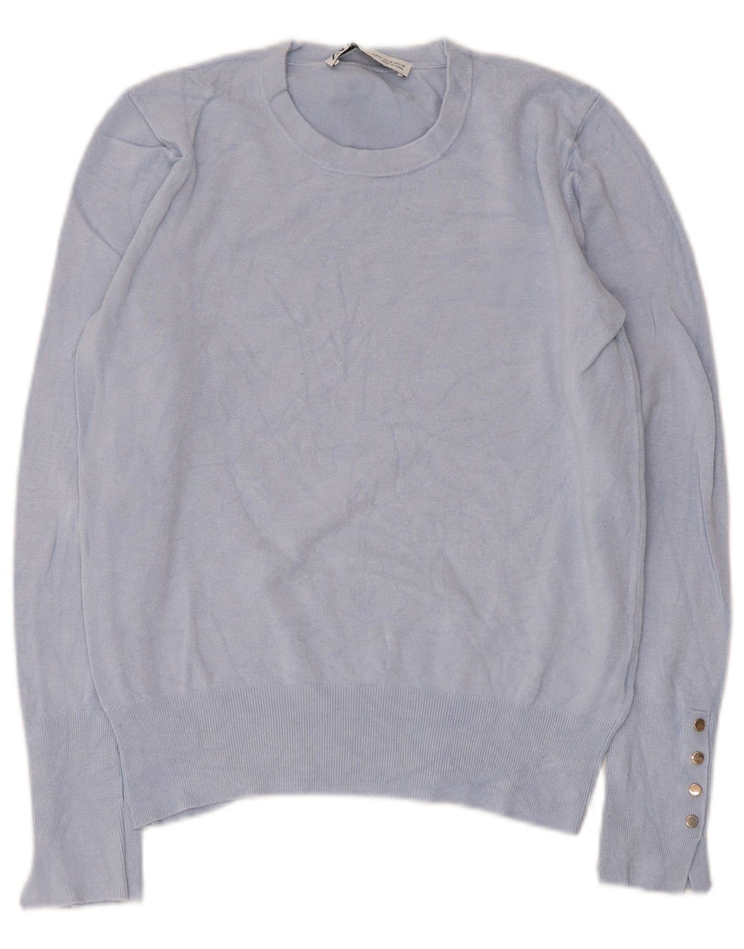 Zara Γυναικείο πουλόβερ με λαιμόκοψη UK 12 Medium Blue
