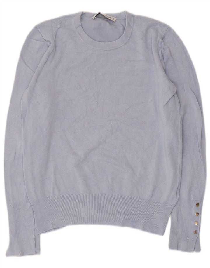 Zara Γυναικείο πουλόβερ με λαιμόκοψη UK 12 Medium Blue