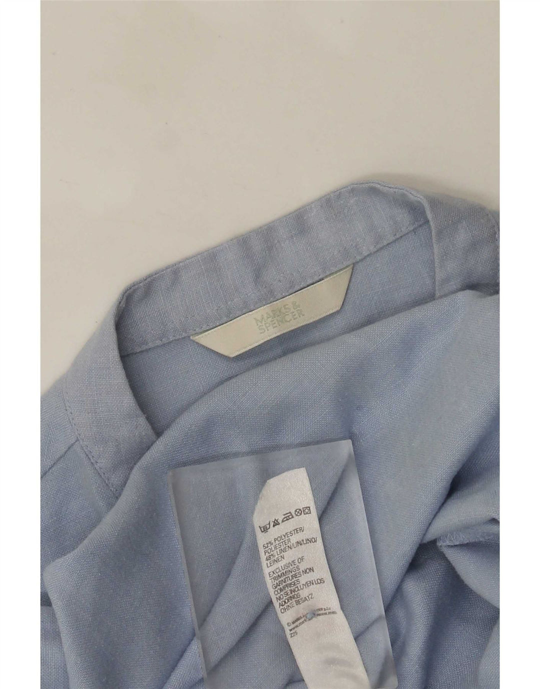 Marks & Spencer Γυναικείο πουκάμισο 3/4 μπλούζα UK 12 μεσαίου μπλε πολυεστέρα