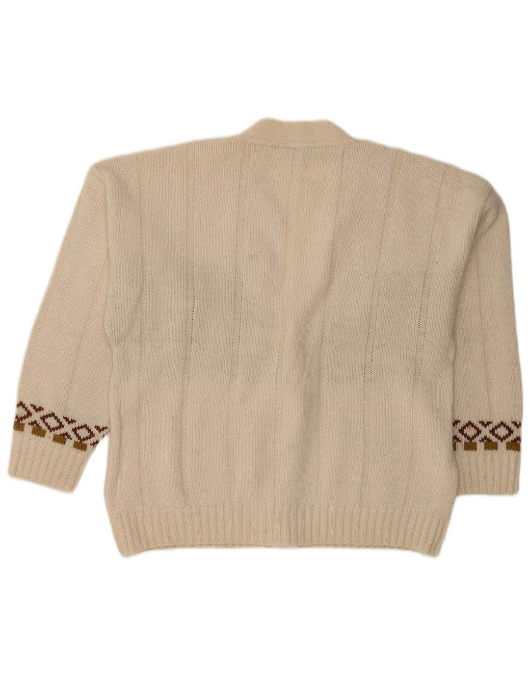 Vintage Ανδρικό Ζακέτα πουλόβερ Medium White Fair Isle