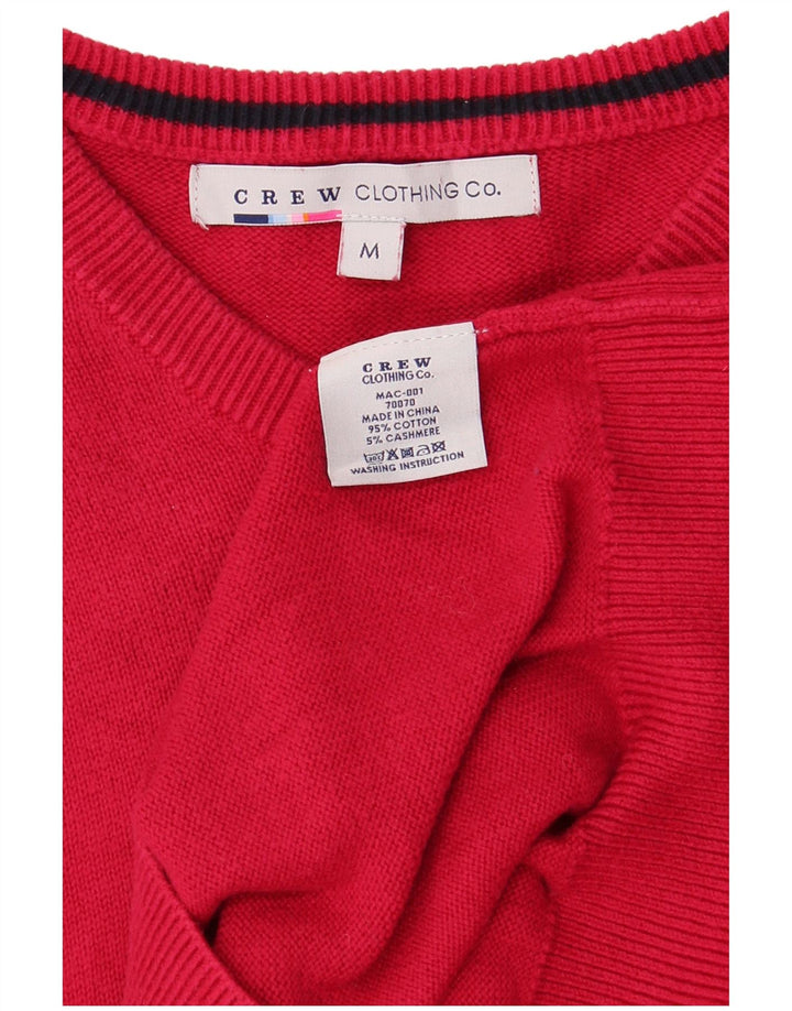 Crew Clothing Ανδρικό πουλόβερ με λαιμόκοψη V-λαιμόκοψη Μεσαίο κόκκινο βαμβακερό
