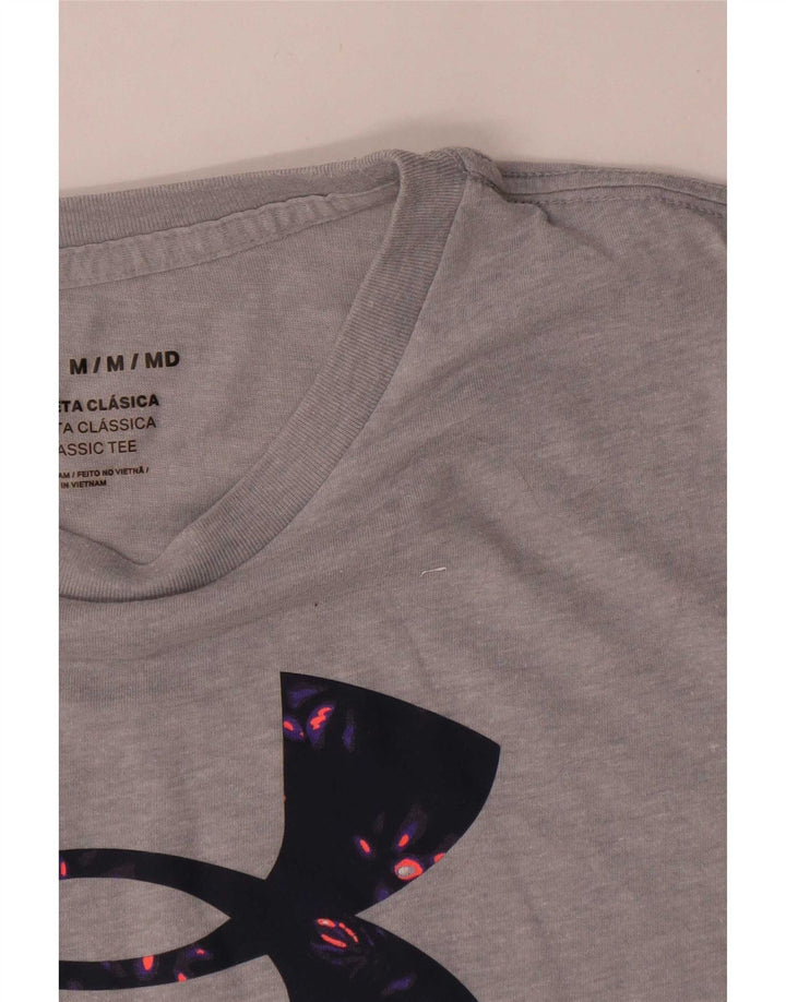Under Armour Γυναικείο γραφικό T-Shirt Top UK 14 Medium Grey