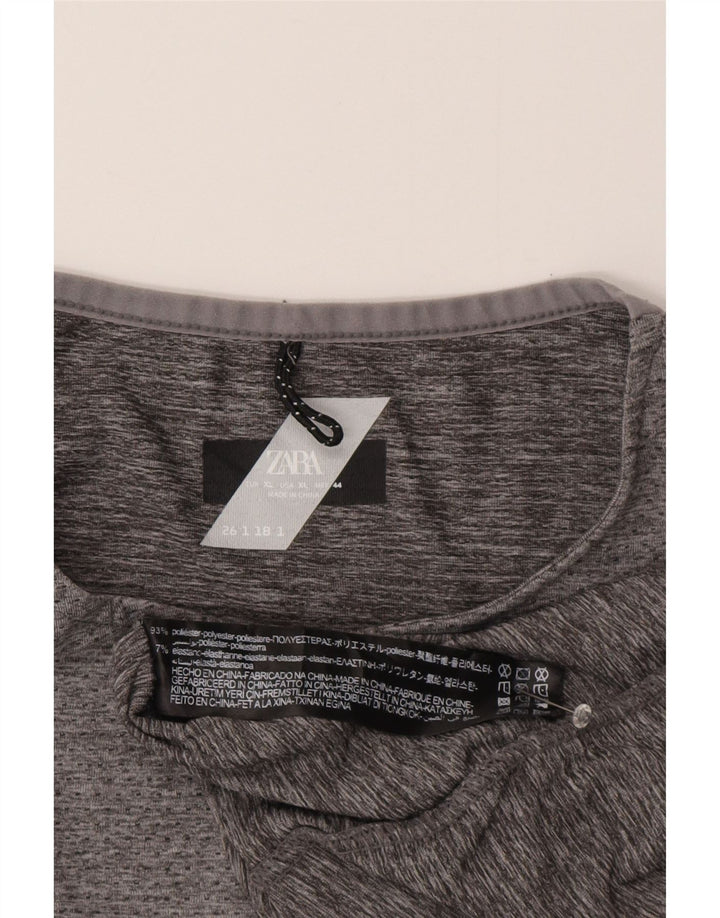 Zara Ανδρικό τοπ μακρυμάνικο XL γκρι πολυεστέρας