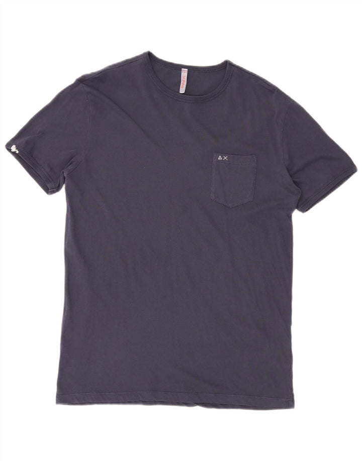 SUN68 Ανδρικό T-Shirt Τοπ μεσαίο μπλε ναυτικό βαμβακερό