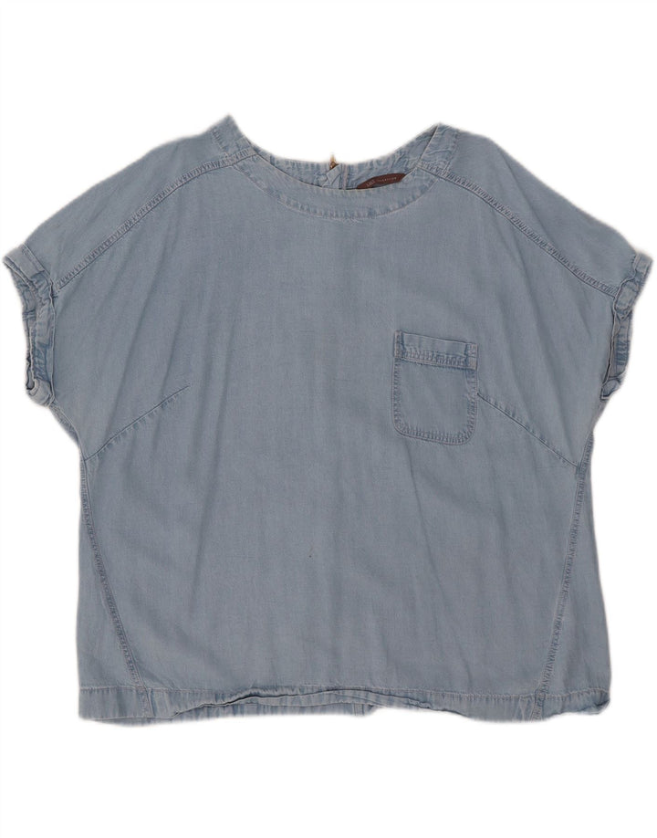MARKS & SPENCER Γυναικεία τζιν μπλούζα Top UK 20 2XL Blue Lyocell