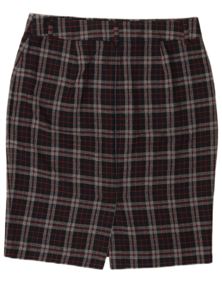 Marks & Spencer Γυναικεία Pencil Φούστα UK 14 Large W32 Black Check Polyester