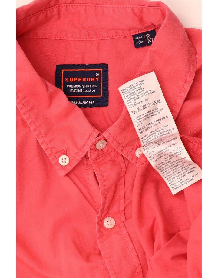 Ανδρικό πουκάμισο κανονικής εφαρμογής Superdry 2XL κόκκινο βαμβακερό