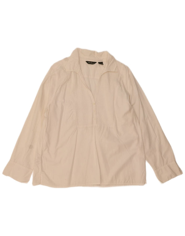Γυναικείο πουλόβερ πουκάμισο Eddie Bauer UK 18 XL Λευκό βαμβακερό