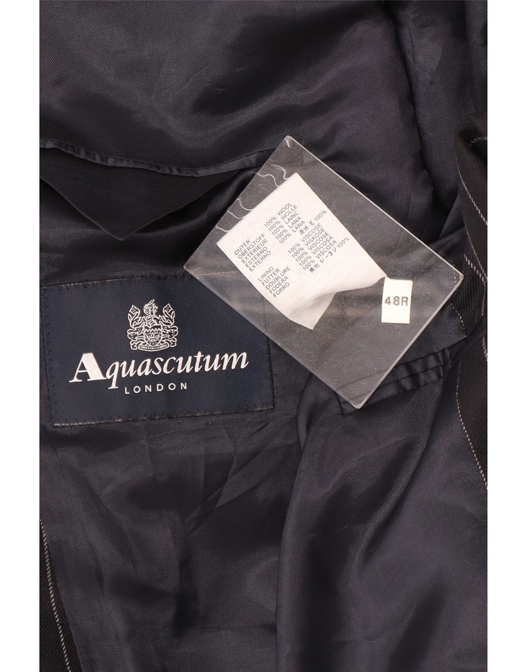 Aquascutum Ανδρικό σακάκι με 2 κουμπιά σακάκι UK 48 3XL Μαλλί με μπλέ μπλέ